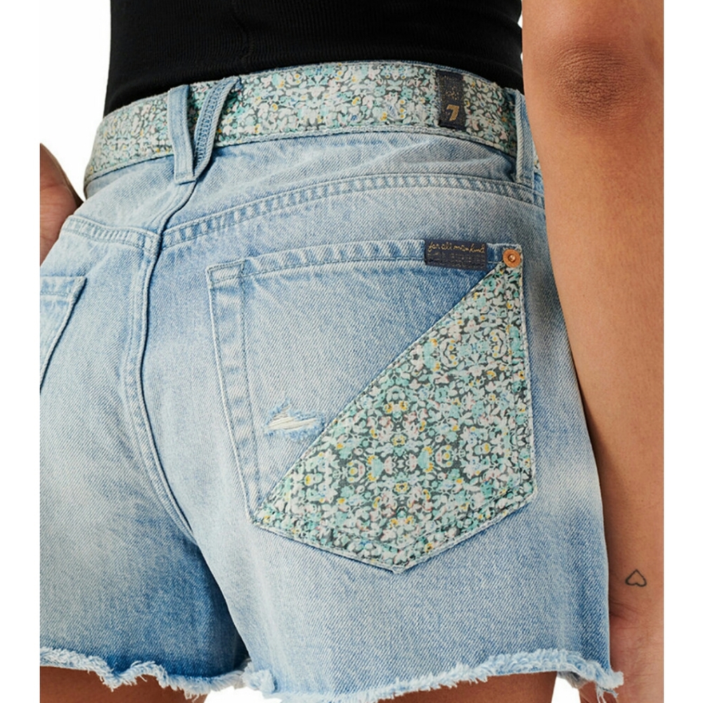 -NWT- 7FAM Patched Monroe Cutoff Shorts 31